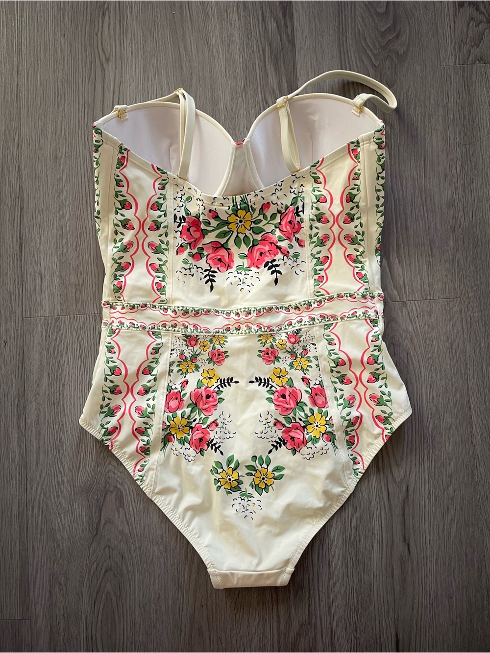 NWT Tory Burch LIPSI White Floral One-Piece Swimsuit garden veil - Picture 5 of 9